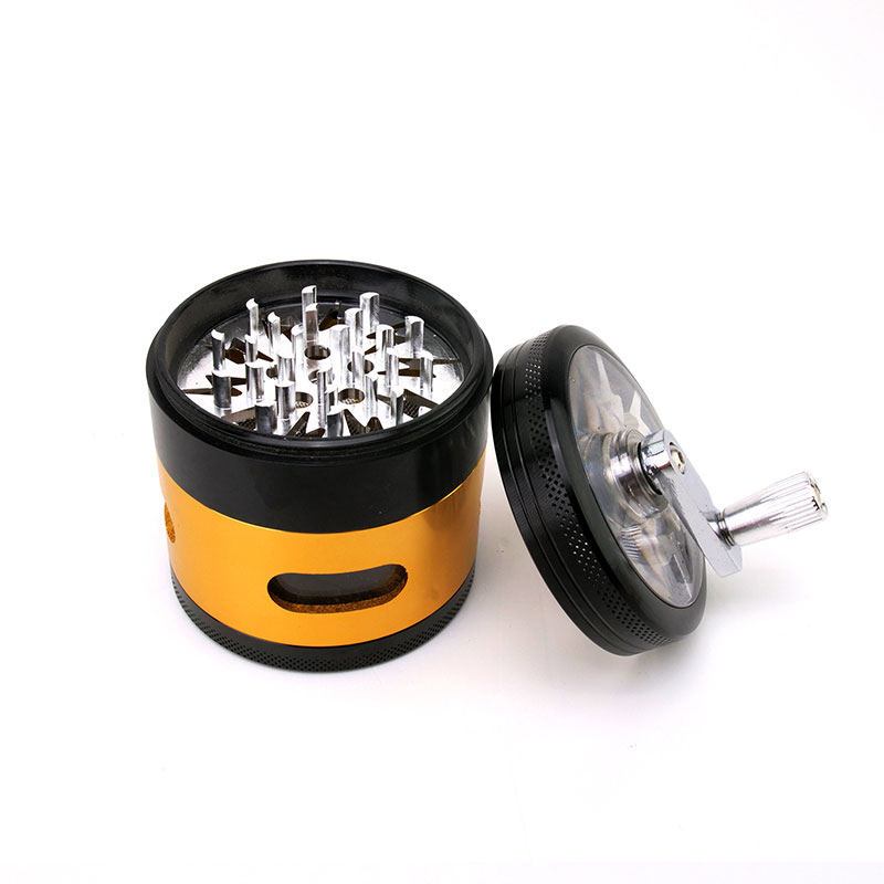 Grinder con Vetro e Manovella Aperto