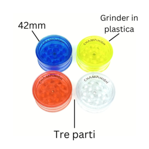 Mini Grinder in Plastica Champ High 3 Parti 42 mm Specifiche Prodotto