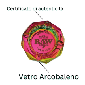 Posacenere in Cristallo RAW Arcobaleno Specifiche