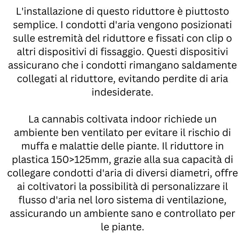 riduttore-in-plastica-per-tubo-150/125mm-informazioni-tecniche-swiss-herb-original Riduttore in Plastica per Tubo 150>125 mm Informazioni Tecniche