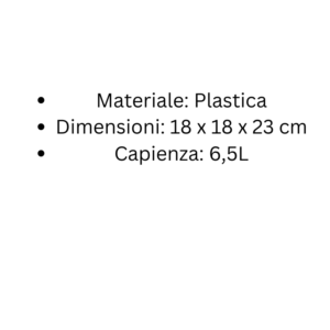 Vaso Quadrato 18×18×23 cm 6,5L Specifiche Prodotto