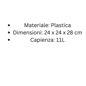 Vaso Quadrato 24×24×28 cm 11L Specifiche Prodotto