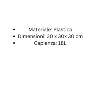 Vaso Quadrato 30×30×30 cm 18L Specifiche Prodotto