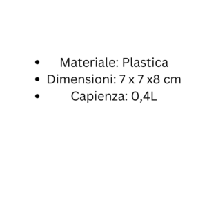 Vaso Quadrato 7×7×8 cm 0,4L Specifiche Prodotto