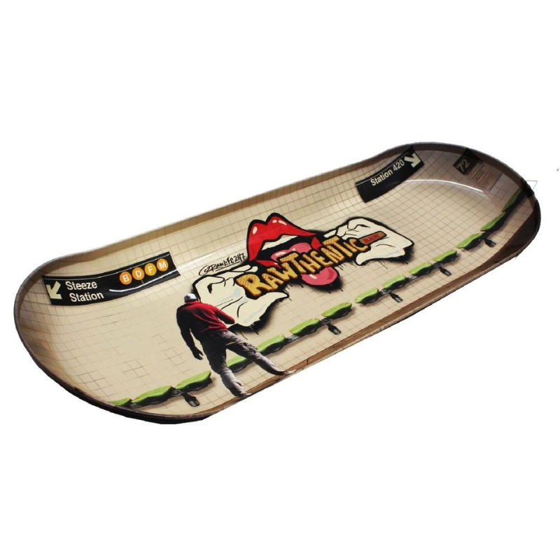 vassoio-per-rollare-a-forma-di-skate-raw-rawthentic-design-swiss-herb-original RAW "Rawthentic" dizajn kotačića za skateboard