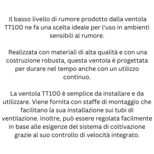 Ventola Inline TT 100 Informazioni Tecniche